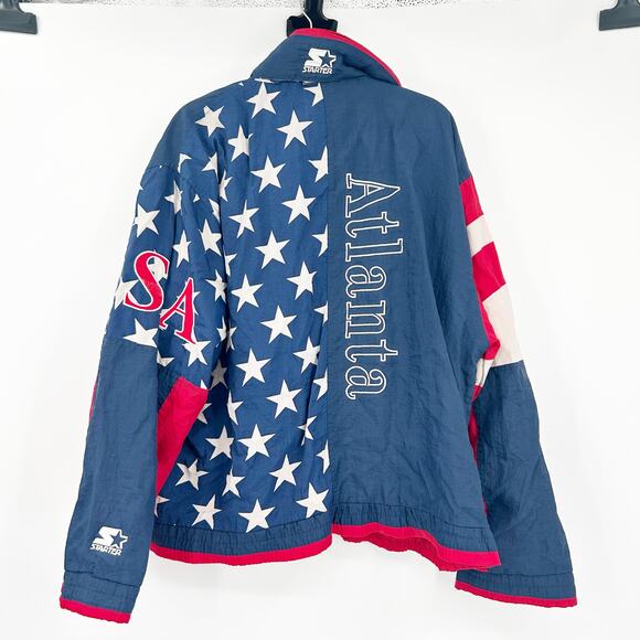 Starter Mens VTG Vintage USA Atlanta 1996 Olympics Full Zip Windbreaker Jacket L - Picture 12 of 12